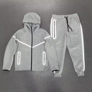 Ensemble sweat à capuche et jogging tricoté pour homme, couleur unie, décontracté, respirant, pour l'automne - Product Image 4