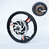 Moteur de moyeu de vélo électrique pliable sans engrenage 48V 350W à courant continu sans balais avec roue avant, 12/14 pouces