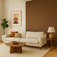 Panneau mural décoratif insonorisant d'esthétique moderne, 120x60cm, panneaux acoustiques PET à rainures linéaires pour la maison, le bureau, le studio