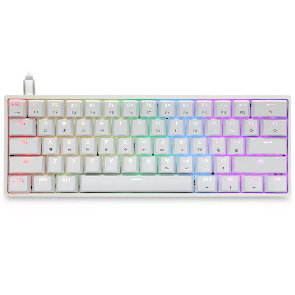 RTS in stock Skyloong GK61 SK61 with gateron optical red switch 60% gaming mechanical keyboard 61keys