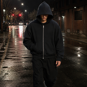 Sudadera con capucha extragrande personalizada para hombre, de algodón French Terry, estilo urbano, con estampado de letras personalizado, hombros caídos, ajuste otoñal - Product Image 2