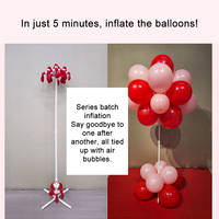 Lot de 2 colonnes de ballons auto-gonflables en forme de fleur de 1,55 m, kit de décoration de fête en latex facile à installer pour mariage, anniversaire, baby shower