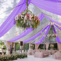 Velo de techo de boda Arco y Mandap Juego de cortinas Cortina colgante con Blackout 100% Poliéster para decoraciones de lugares