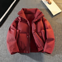 Nouvelle veste en duvet pour homme personnalisée pour l'hiver, épaisse et chaude, décontractée avec une silhouette ample. Motif uni, style décontracté