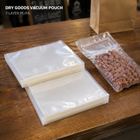 Sacs sous vide alimentaires autocollants PA/PE en nylon lisse et brillant de 240 microns avec encoche de déchirement et thermoscellables pour produits carnés