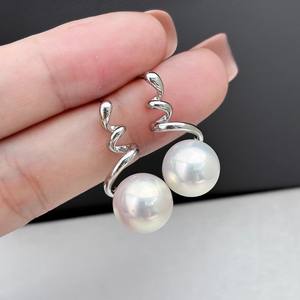 ต่างหูเงินแท้ S925 สำหรับทำเครื่องประดับมุก DIY พร้อมฐานเปล่าสำหรับใส่ลูกปัดทรงกลมขนาด 10-12 มม. รุ่น 22341 - Product Image 2