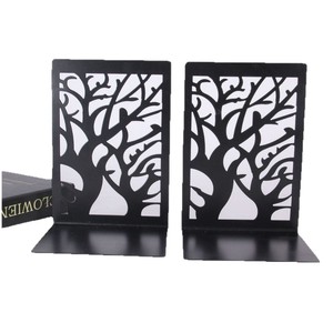 Cleye Metal <b>Tree</b> Bookend Hollow Design Desktop Bookshelf Storage <b>Book</b> Clip - Product Image 5