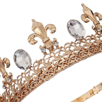 Couronne de Mariage Baroque Luxueuse en Cristal, Couronnes Rondes pour Miss, Diadème de Concours de Beauté, Accessoires de Cheveux de Princesse en Alliage, Vente en Gros