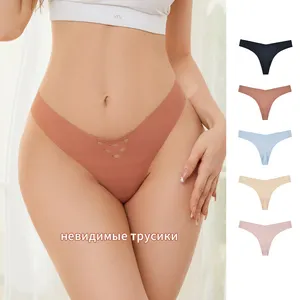 stretchable bonded no show panties invisible panties women g-string laser cut seamless panties g string thong