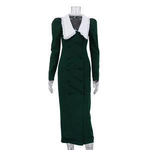 <span class=keywords><strong>Abito</strong></span> da donna elegante <span class=keywords><strong>verde</strong></span> scuro slim fit a vita alta, formale da ufficio, a maniche lunghe, primavera 2026, nuovo modello doppiopetto - Product Image 4