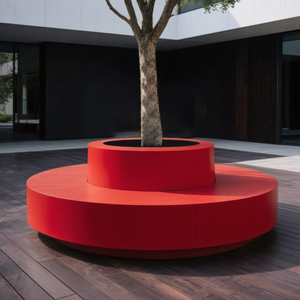 Macetero Urbano G003, Diseño Ovalado Personalizado, Material GRC, <span class=keywords><strong>para</strong></span> Jardín, Plaza, Centro Comercial, Patio, Oficina, Vestíbulo, Exterior, Asientos Decorativos - Product Image 6