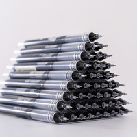 Bolígrafo de tinta de gel negro de plástico con logotipo personalizado promocional caliente con tinta de recarga de 0,5mm