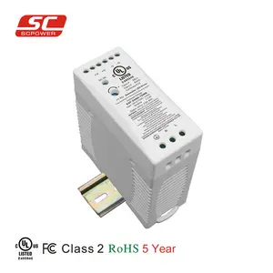 Bloc d'alimentation électronique, rail din, transformateur et pilote led, ac dc 24v 60w