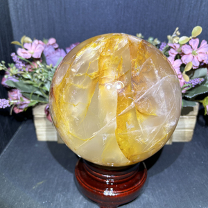 Kindfull Jaune Feu Quartz Sphères Pierres De Guérison Sculpté À La Main Reiki Quartz Doré Guérisseur Boules pour La Méditation - Product Image 4