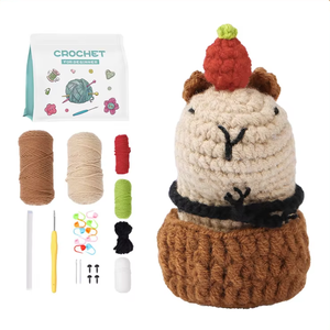 New Design Kapibala Crochet Kit Beginners CrochetKit Animal DIY Beginner Handcraft Fish Crochet Kit Gift Knitting Creative Gift
