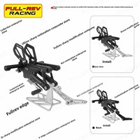 FULL REV RACING - Reposapiés Modificado de Aleación de Aluminio con Soporte Desmontable y Ajustador de Cadena para Manillar