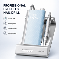 Machine à ongles sans fil rechargeable OEM ODM 35000 tr/min 60W, lime électrique portable avec base de charge et logo personnalisé