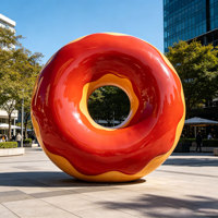 Sculpture créative en résine en forme de donut, statue alimentaire réaliste pour vitrine de boulangerie, café et restaurant
