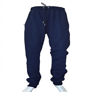 Pantalon de jogging léger et respirant 100 % coton bleu marine pour homme, avec taille élastique, idéal pour le sport, la course, la randonnée et les voyages - Product Image 1