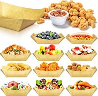 Plateau alimentaire en papier jetable en forme de bateau de haute qualité pour frites Desserts collations Hot Dogs-pour pique-niques Barbecues bols assiettes