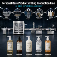 Ligne de production automatique de remplissage, de bouchage et d'étiquetage de produits chimiques quotidiens : shampoing, gel douche, savon liquide pour les mains