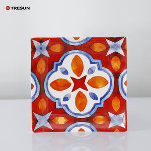 <span class=keywords><strong>Service</strong></span> <span class=keywords><strong>de</strong></span> table en céramique carrée bohème <span class=keywords><strong>de</strong></span> style marocain avec motif floral orange réutilisable <span class=keywords><strong>de</strong></span> 18 pièces avec kit <span class=keywords><strong>de</strong></span> tasses pour 6 personnes - Product Image 6