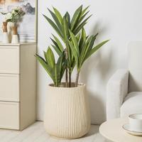 Style moderne nordique grand diamètre argile de magnésium plante verte ornement Pot de fleur pour la décoration intérieure salon