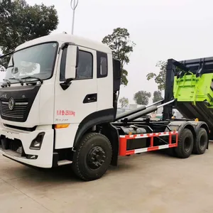 2022 Nieuwe Dongfeng 6X4 20CBM 25CBM Vuilniswagen Met Bin Hydraulische Haak Arm Vuilnis Truck