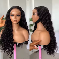 Rambut Asli Murah Tanpa Proses, Model Ocean Wave Curl, Tanpa Lem, Closure HD Lace 4x4, Loose Deep Wave, Full Lace Frontal 13x4, Wig Rambut Manusia
