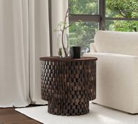 Table basse ronde en bois massif de luxe moderne, facile à nettoyer, pour salon, maison, hôtel, appartement