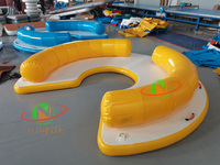 Parc aquatique de loisirs de plein air plate-forme de radeau flottant gonflable eau gonflable ronde île flottante salons bateau