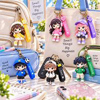 Porte-clés personnalisé en forme de personnage de dessin animé mignon, pendentif en PVC souple, fabrication OEM ODM, porte-clés promotionnel OEM ODM