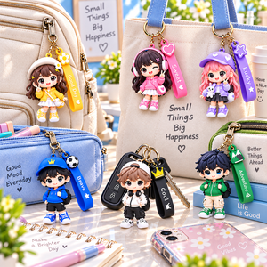 Llavero Personalizado con Figura de Dibujos Animados, Colgante de Goma Suave de PVC, Fabricación OEM ODM, Llavero Promocional - Product Image 2