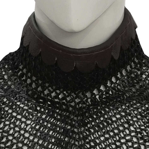 Medieval-Collar Aventail hecho a mano, armadura redonda de acero inoxidable con remaches planos de 9mm y anillo de arandela Zafs - Product Image 2