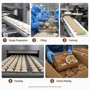 Dumplings au <span class=keywords><strong>porc</strong></span> et aux champignons truffes noires surgelés 240g, préparés, en sac <span class=keywords><strong>de</strong></span> 12 unités pour la vente en gros - Product Image 4