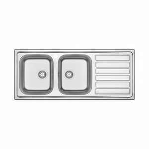 Fregadero de Acero Inoxidable de 120x50 cm con Doble Lavabo y Escurridor Lateral Izquierdo para Cocina - Product Image 3