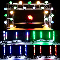 Sistema de Iluminación para DJ de 800W, Luces Cegadoras RGB Blanco Cálido Ámbar, Luces Estroboscópicas LED Impermeables IP65 para Escenarios, Fiestas, Conciertos y Eventos al Aire Libre