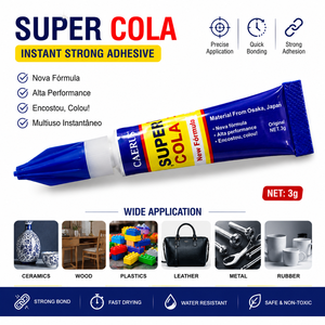 Pegamento Multiusos Instantáneo CAERUS Super <span class=keywords><strong>Cola</strong></span> 3g, Adhesivo Fuerte para Plástico, Metal, Madera, Goma, Cerámica, Material del Japón - Product Image 2