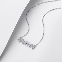 Collier en Moissanite 6A+ VVS1 Couleur D en Argent Sterling 925, Pendentif Femme Tailles Mixtes (Princesse, Marquise, Ovale, Poire, Émeraude)