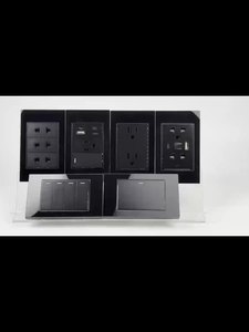 Panel de Vidrio Templado Negro, Enchufe de Pared Estadounidense con Carga Rápida Tipo-C |   Interruptor y Enchufe Estadounidenses - Product Image 3