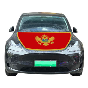 Housse de capot de voiture nationale abordable, drapeau du Monténégro, housse de moteur de voiture, drapeau, vente directe d'usine, tissu en polyester - Product Image 2