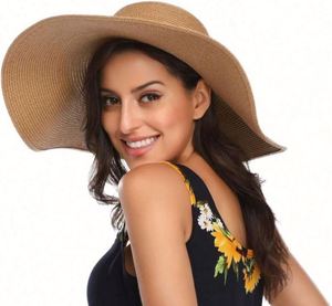 100% <b>Straw</b> <b>Summer</b> <b>Hat</b> Personalized Design Breathable Anti Sun Customizable Size Unisex Striped Pattern for Beach Vacation - Product Image 3