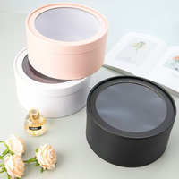 Boîte d'emballage cadeau d'art en tube de papier personnalisée avec fenêtre transparente sur le dessus