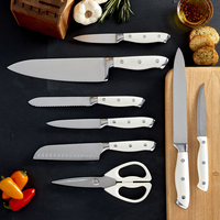 TOALLWIN De Cocina Couteaux de cuisine professionnels Cuchillos Accessoires Ensemble de couteaux de chef japonais blanc Ensemble de couteaux de cuisine avec bloc