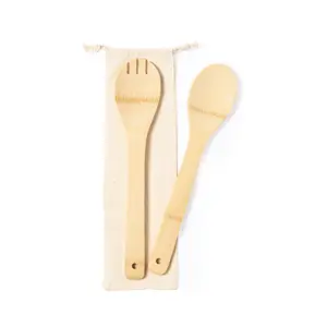 Juego de ensaladera de bambú, utensilios ecológicos personalizados - Product Image 3