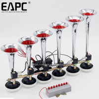 Control remoto sin batería, serie ZS-317-1, bocina musical de 6 trompetas con melodía agradable, 24v o 12v, bocina eléctrica musical de aire con seis trompetas.