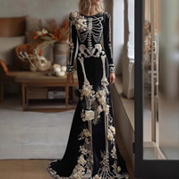 Robes longues élégantes pour femmes, style célébrité euro-américaine, 100 % polyester, collection automne 2025, pour le marché international