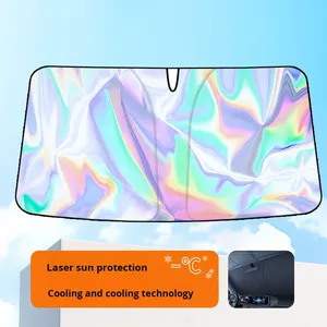 Wholesale <b>Car</b> <b>Interior</b> Front Windshield Sunshade Board Laser Summer Heat Insulation Made Aluminum Foil ZY-Y01 Aluminum Foil Suns - Product Image 2