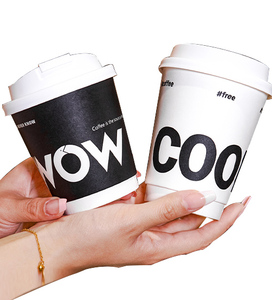 Custom logo Biodegradable 12oz 16oz 20oz Double-wall Paper <b>Cups</b> for Hot Coffee Kraft Paper <b>Cups</b> with Lids - Product Image 2