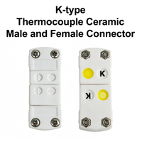 Connecteur thermocouple miniature de type K à réponse rapide, prise mâle/femelle en céramique blanche haute température pour connexion de four